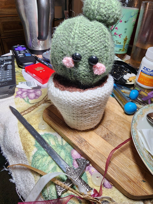Crocheted Cactus Plants in a Terracotta Pot - DONNA'S DESIGN OF HANDMADE ITEMS