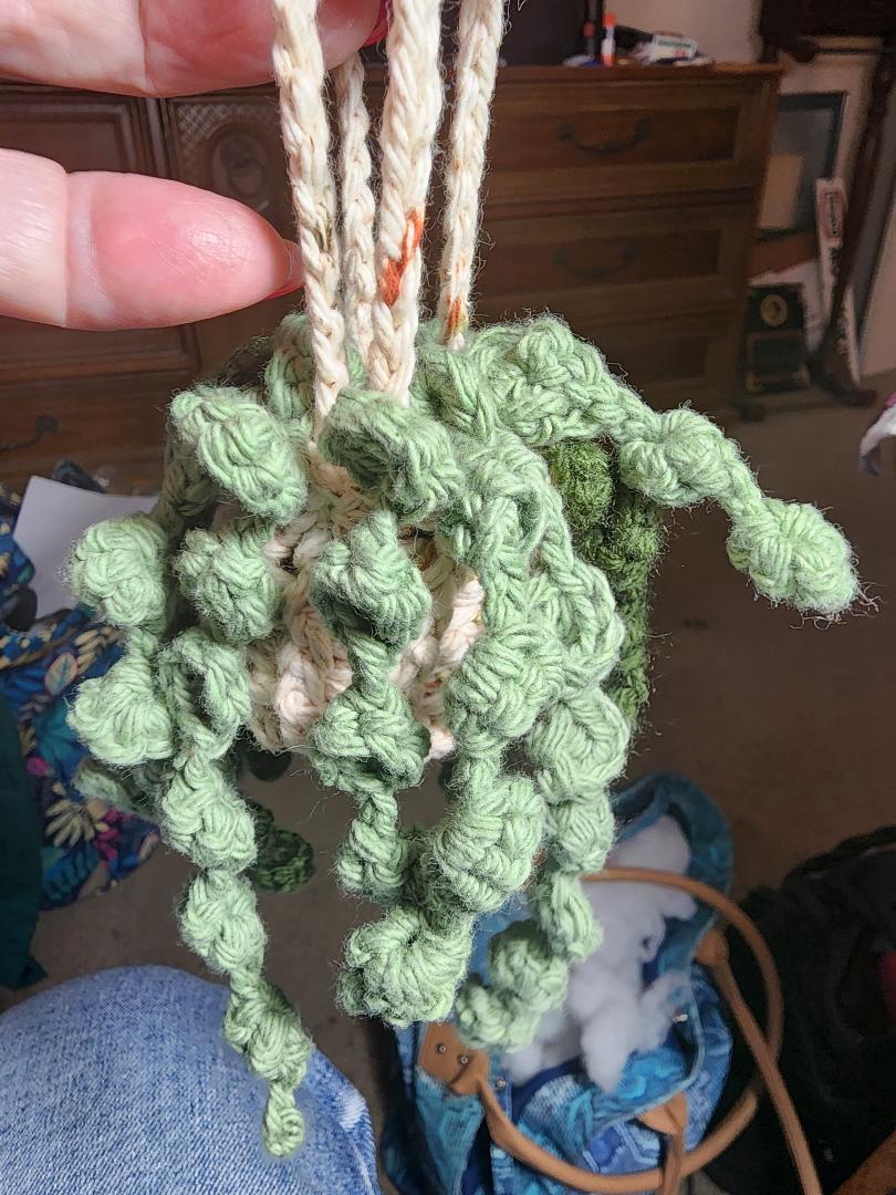 Crocheted Hanging Plant Deodorizer - DONNA'S DESIGN OF HANDMADE ITEMS