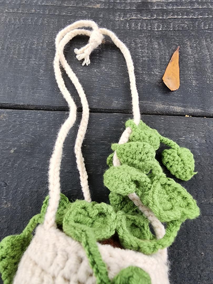 Crocheted Hanging Plant Deodorizer - DONNA'S DESIGN OF HANDMADE ITEMS