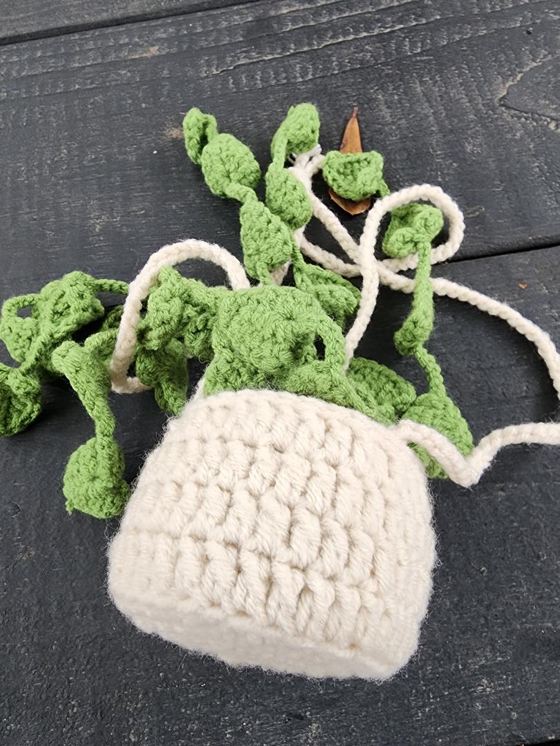 Crocheted Hanging Plant Deodorizer - DONNA'S DESIGN OF HANDMADE ITEMS