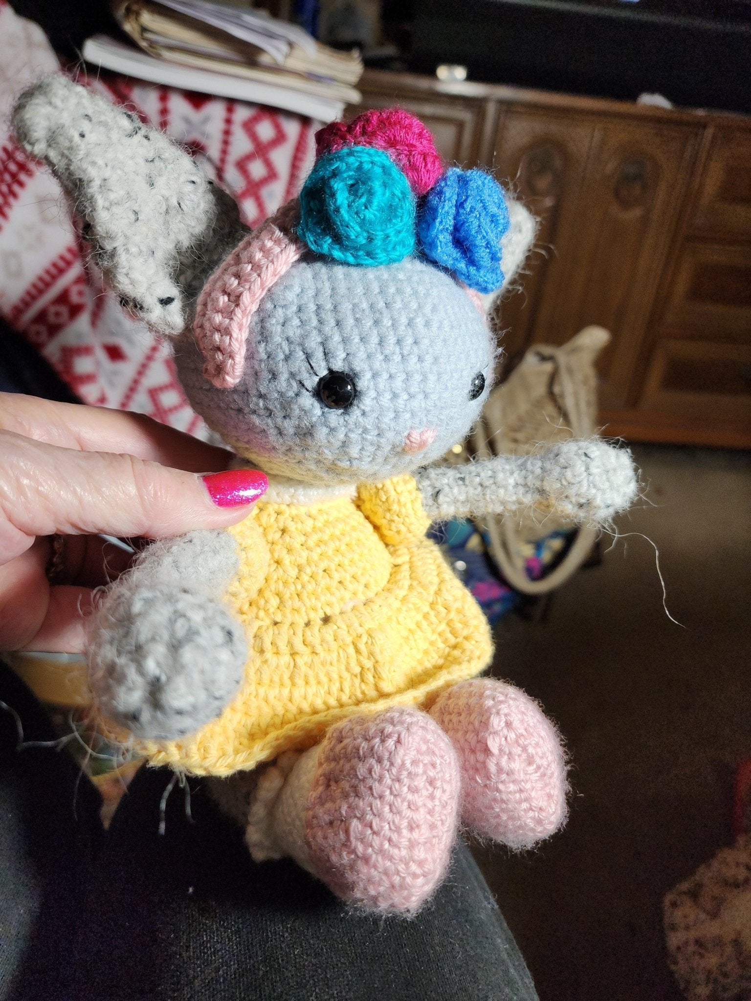 Crocheted Kitten with Clothes - DONNA'S DESIGN OF HANDMADE ITEMS
